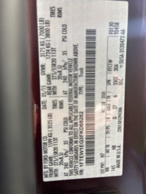 2015 Ford F-150 Lariat