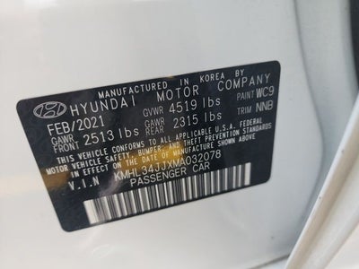 2021 Hyundai Sonata Hybrid SEL