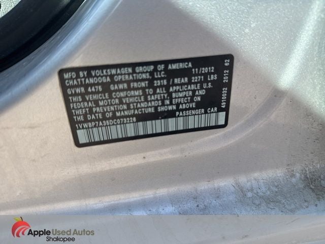 2013 Volkswagen Passat 2.5 SE